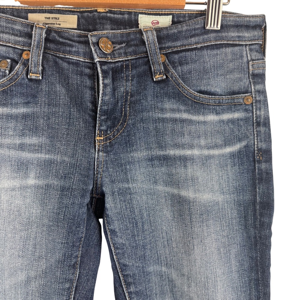 AG Adriano Goldschmied The Stilt Cigarette Jeans Womens 24R Blue Dark Wash Slim